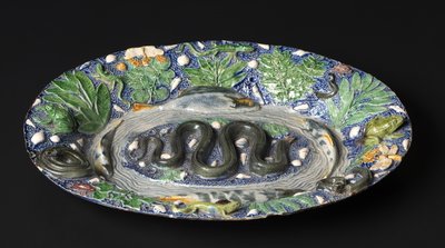Rustic Platter, late 1500s by Bernard Palissy