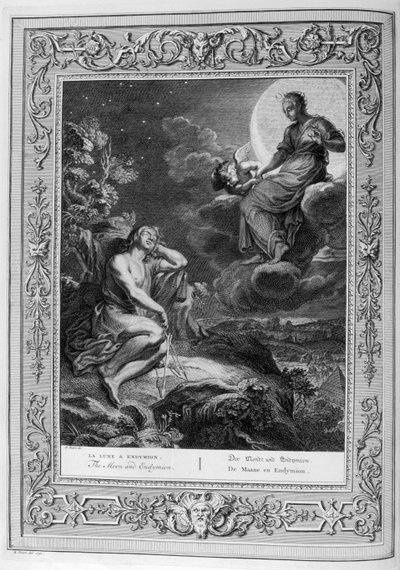 Endymion and the Moon (engraving) by Bernard Picart