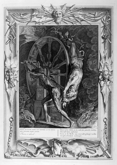 Ixion in Tartarus on the Wheel by Bernard Picart