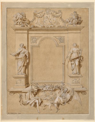 Memorial Panel Depicting Painting and Music by Bernard Picart