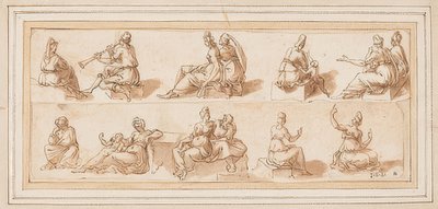 Sketch Sheet with Several Figures by Bernard Salomon