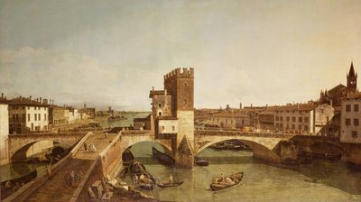 The Bridge at Delle Navi, Verona by Bernardo Bellotto