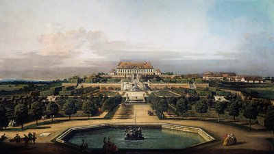 The imperial castle Schlosshof, garden side by Bernardo Bellotto