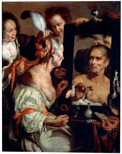 Old Coquette Vanitas by Bernardo Strozzi