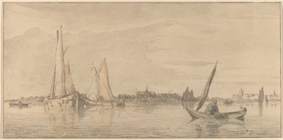 River with Town, 1775 by Bernhard Schreuder
