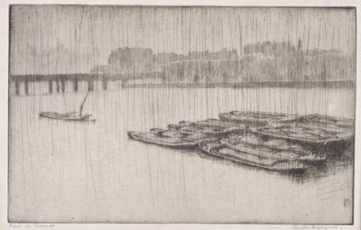 Rain on Thames by Bertha E. Jaques