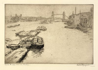 Tower Bridge, Thames, London by Bertha E. Jaques