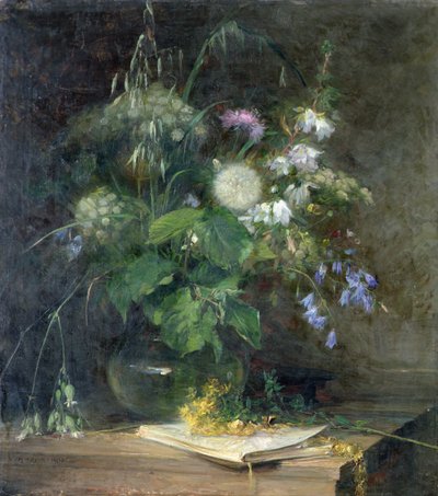 Wild Flowers in a Glass Vase by Bertha Wegmann