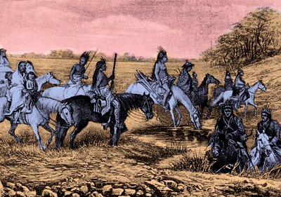 Navajo Indians on the trail by Bohuslav Kroupa