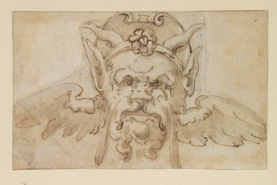 Grotesque mask, 17th century by Bolognese School