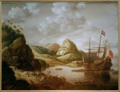Landing of a Three-Master on a Southern Coast by Bonaventura Peeters