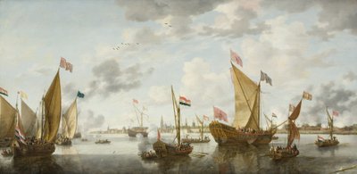 Shipping on the Schelde off Antwerp by Bonaventura Peeters