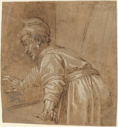 A Man Looking Out a Window by Bonifacio de