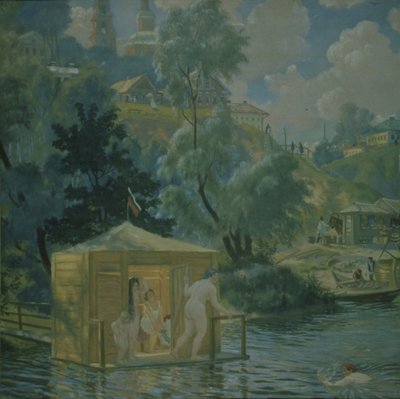 Bathers, 1921 by Boris Mikhailovich Kustodiev