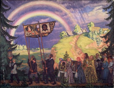 Easter procession by Boris Mikhailovich Kustodiev