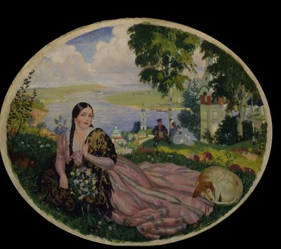Girl at the Volga by Boris Mikhailovich Kustodiev