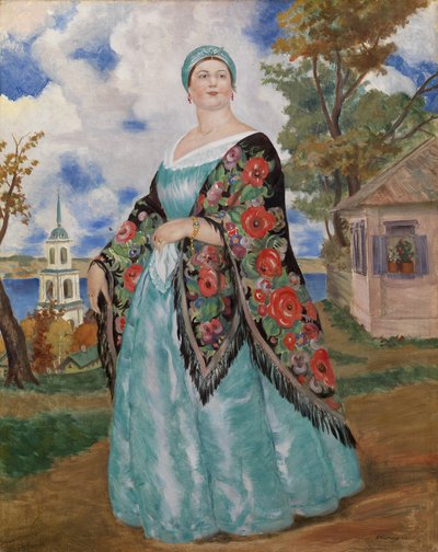 Merchants Wife, 1923 by Boris Mikhailovich Kustodiev