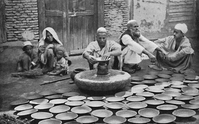 Kashmiri Potters at Work, 1902 by Bourne and Shepherd