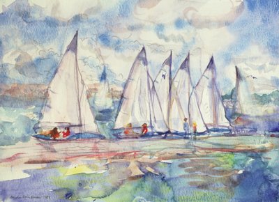 Blue Sailboats, 1989 by Brenda Brin Booker