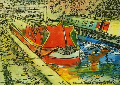 Canal Boats, Camden by Brenda Brin Booker