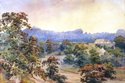 A Homestead in a Valley by British School