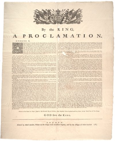 A Proclamation, 1763 by British School