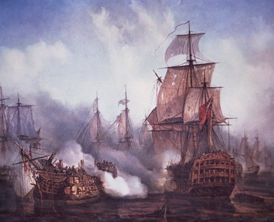 Battle of Trafalgar in 1805 by British School