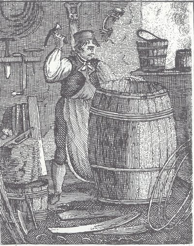 Cooper Making Barrel by British School