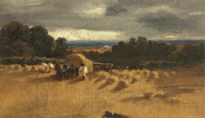 Harvesting Scene by British School