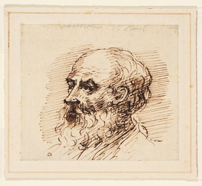 Head of a Bearded Man by British School