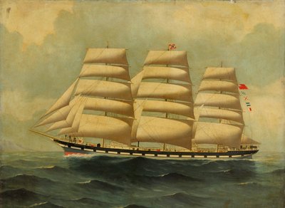 The Ship Harlech Castle by British School