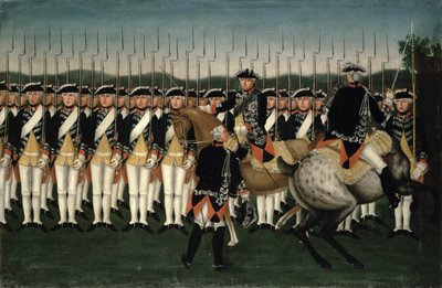 Friedrich II (1712-86) with the Hesse Guard Regiment by Brock