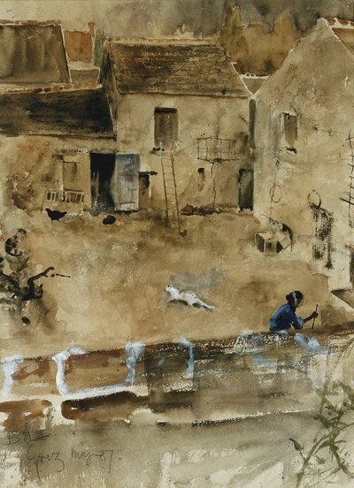 A Court-Yard in Grez-Sur-Loing by Bruno Andreas Liljefors