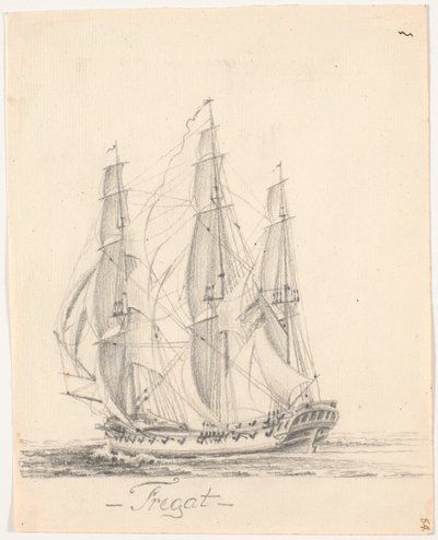 Frigate Under Full Sail by C.A. Lorentzen