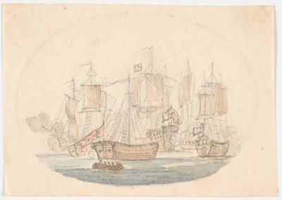 Naval battle by C.A. Lorentzen