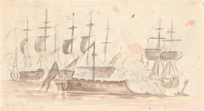 Naval Battle by C.A. Lorentzen