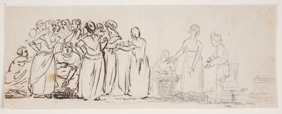 Sketch with Fisherwomen and Traders by C.D. Fritzsch
