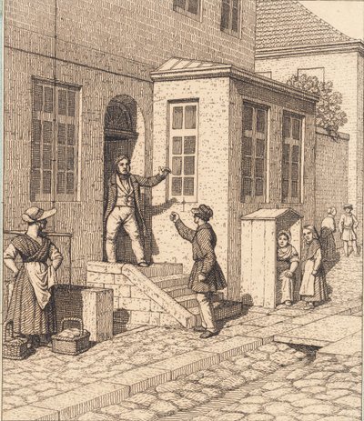 A Street Scene. Illustration for "Linearperspectiven", Plate VII by Christoffer Wilhelm Eckersberg