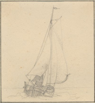 A Hunt Under Sail Seen from the Front by Christoffer Wilhelm Eckersberg