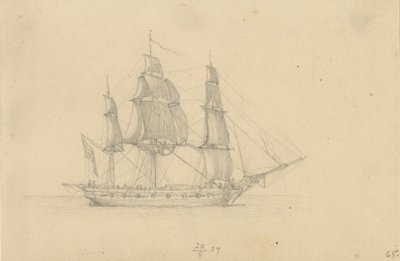 A Corvette by Christoffer Wilhelm Eckersberg
