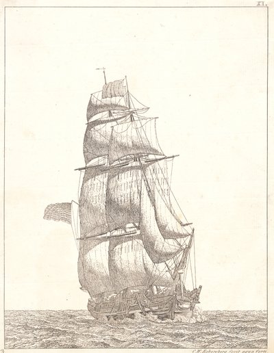 A North American Brig by Christoffer Wilhelm Eckersberg