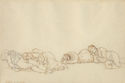 Four Sleeping Parisians by Christoffer Wilhelm Eckersberg