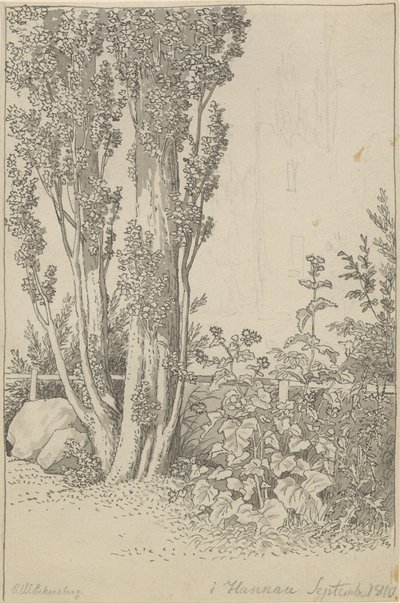 Poplars and Wild Plants at Hannau by Christoffer Wilhelm Eckersberg