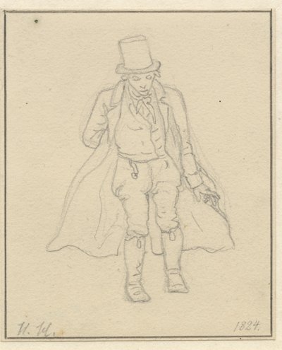 Portrait Painter Hans Hansen, Full Figure by Christoffer Wilhelm Eckersberg