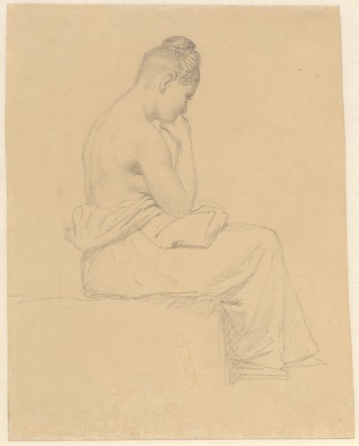 Seated Female Model Seen from the Back by Christoffer Wilhelm Eckersberg