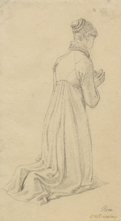 Study of a Kneeling Woman by Christoffer Wilhelm Eckersberg