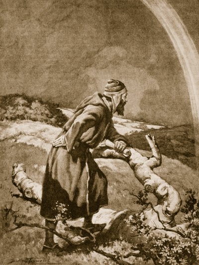 Roger Bacon studying a rainbow by C. Dudley Tennant