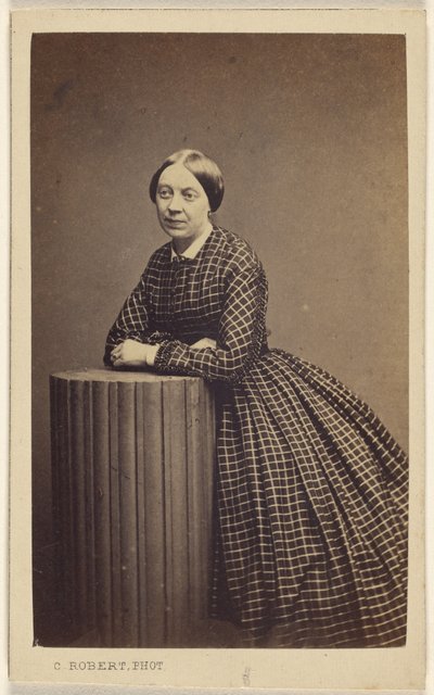 Unidentified Woman Leaning on a Fake Column by C. Robert