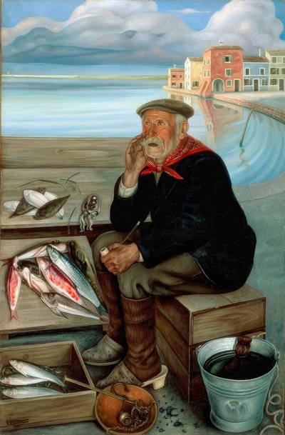 Fish Seller by Cagnaccio di San Pietro