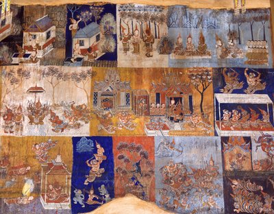 Temple Murals by Cambodian School